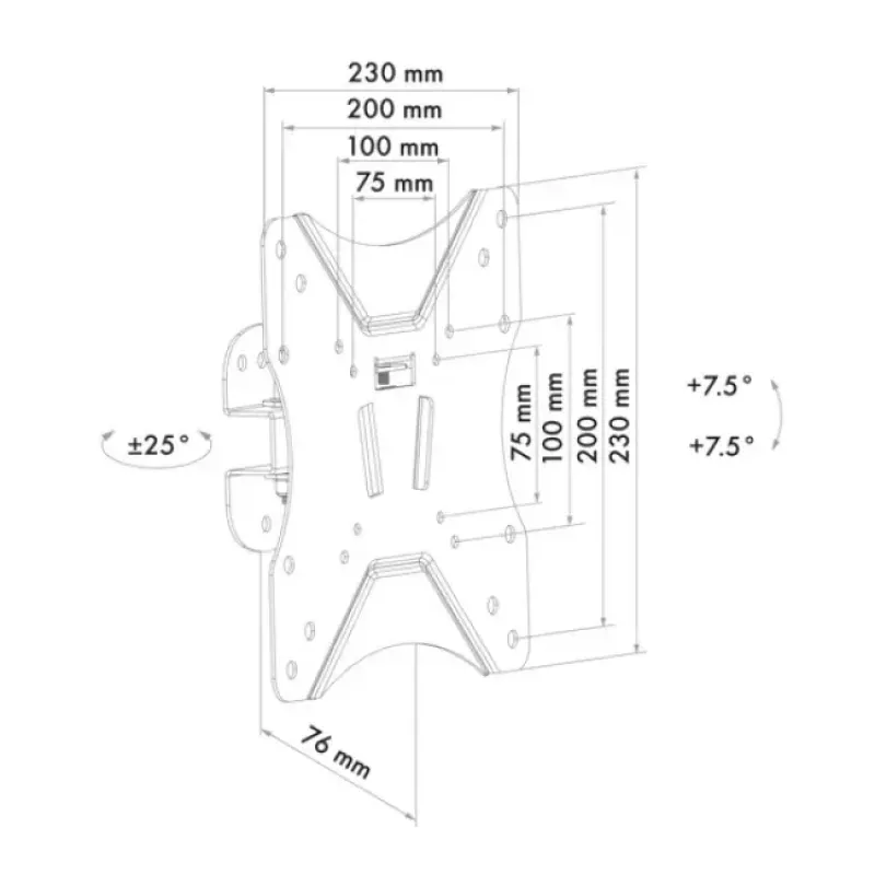 TV laikiklis prie sienos Schwaiger LWH14225 513 juodas