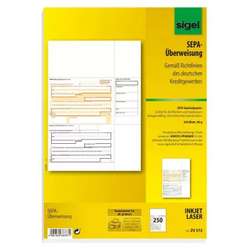 Verslo blankas Sigel ZV572, A4, 90 g/m², 250 lapų, balta