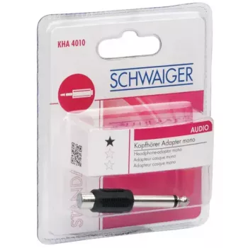Adapteris RCA (cinch) lizdas – 6,3 mm kištukas mono Schwaiger KHA4010 533 juodas