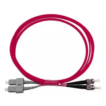 Skaidulinės optikos kabelis BlueOptics SFP3233FU0.5MK SC ST OM4 0,5 m, rausvos spalvos
