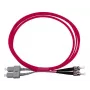 Skaidulinės optikos kabelis BlueOptics SFP3233FU0.5MK SC ST OM4 0,5 m, rausvos spalvos