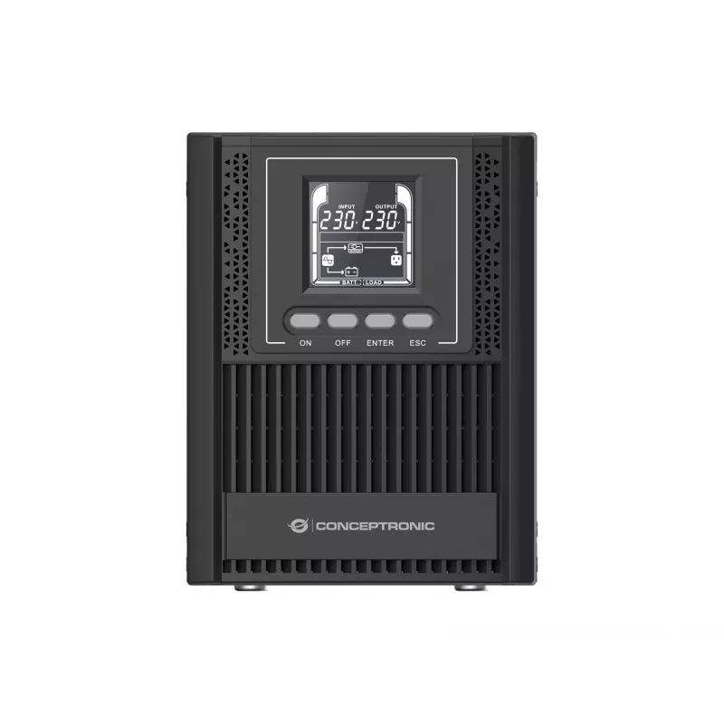 Conceptronic ZEUS52E1K 1000VA 900W Online Tower UPS, IEC, Double-conversion (Online), 1 kVA, 900 W, Sinusinė, 220 V, 240 V