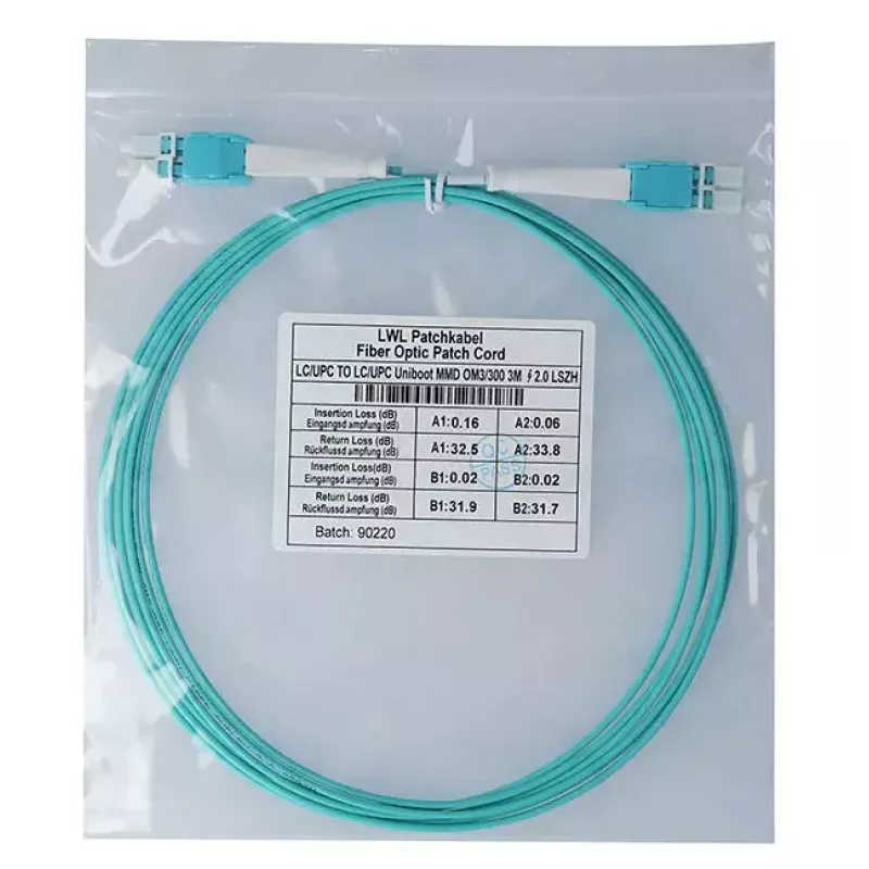 BlueOptics 797902TD120001M-BO Duplex Uniboot šviesolaidinis komutacinis kabelis (suderinamas su Corning), LC-UPC/LC-UPC, daugiamodis OM3 50/125 µm, 1 m