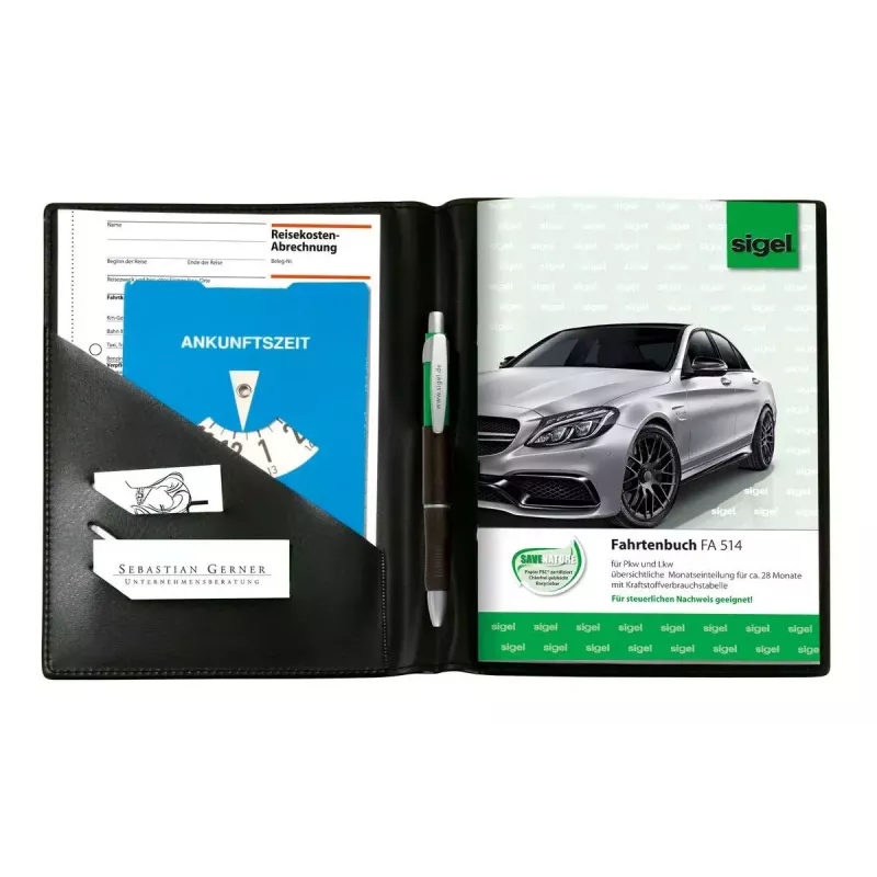 Asmeninis organizatorius Sigel EF510, dirbtinė oda su plastikiniais elementais, juodas, A5 formatas
