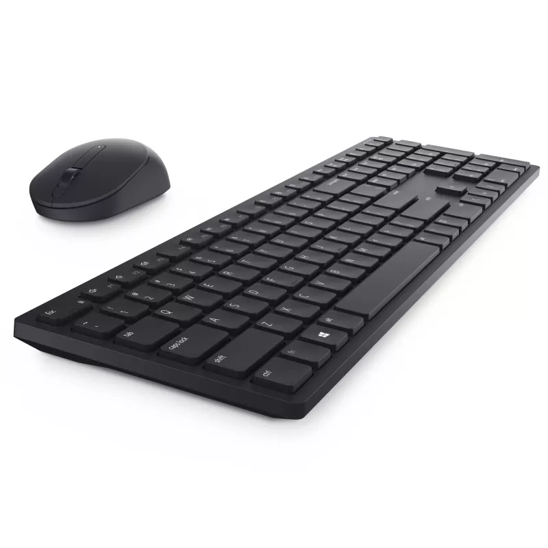 DELL Pro belaidė klaviatūra ir pelė KM5221W – UK (QWERTY) – juoda, pilno dydžio (100%), RF belaidis ryšys, QWERTY, juoda, su pele