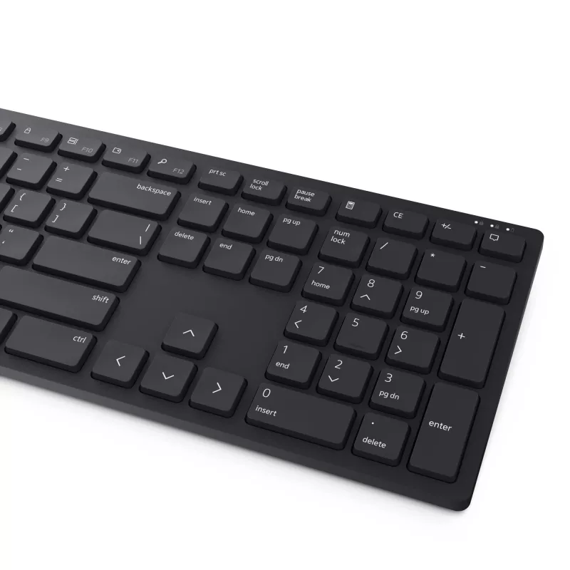 DELL Pro belaidė klaviatūra ir pelė KM5221W – UK (QWERTY) – juoda, pilno dydžio (100%), RF belaidis ryšys, QWERTY, juoda, su pele