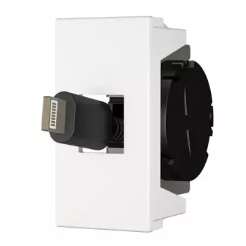 Kištukinis lizdas su USB C Kindermann 7464000620 juoda balta