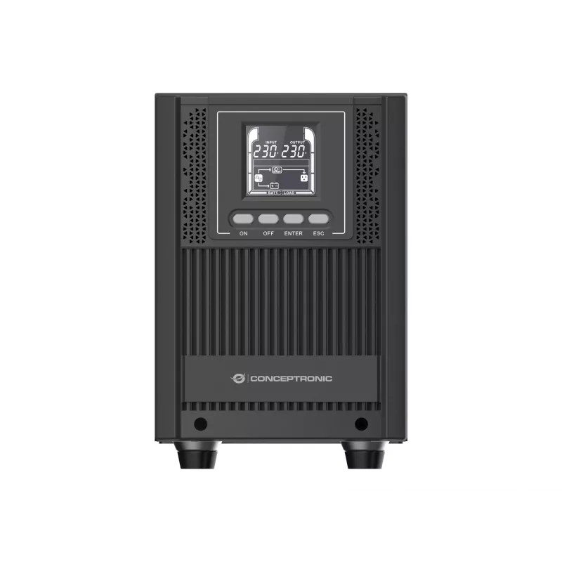 Conceptronic ZEUS52E2K 2000VA 1800W Online Tower UPS, IEC, Dvigubo keitimo (Online), 2 kVA, 1800 W, sinusoidė, 220 V, 240 V