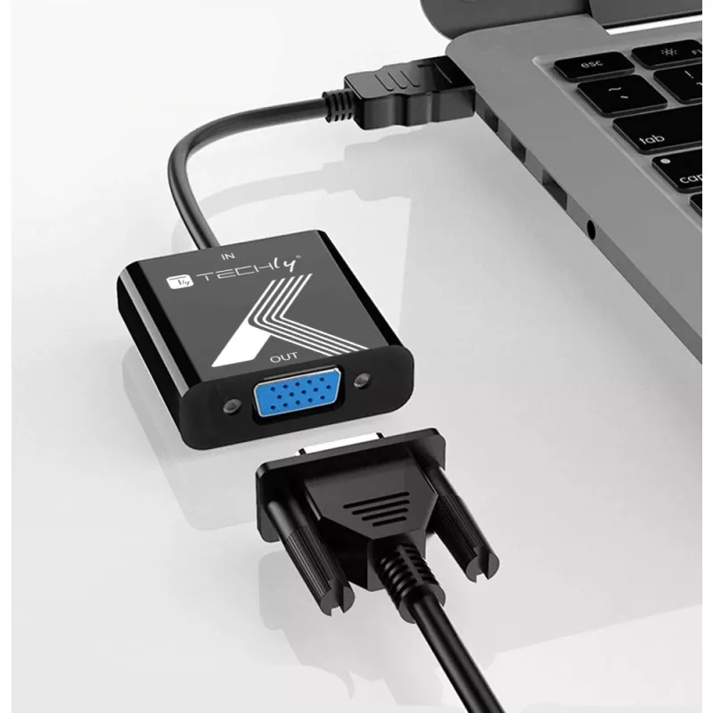Techly HDMI į VGA adapteris su garso lizdu