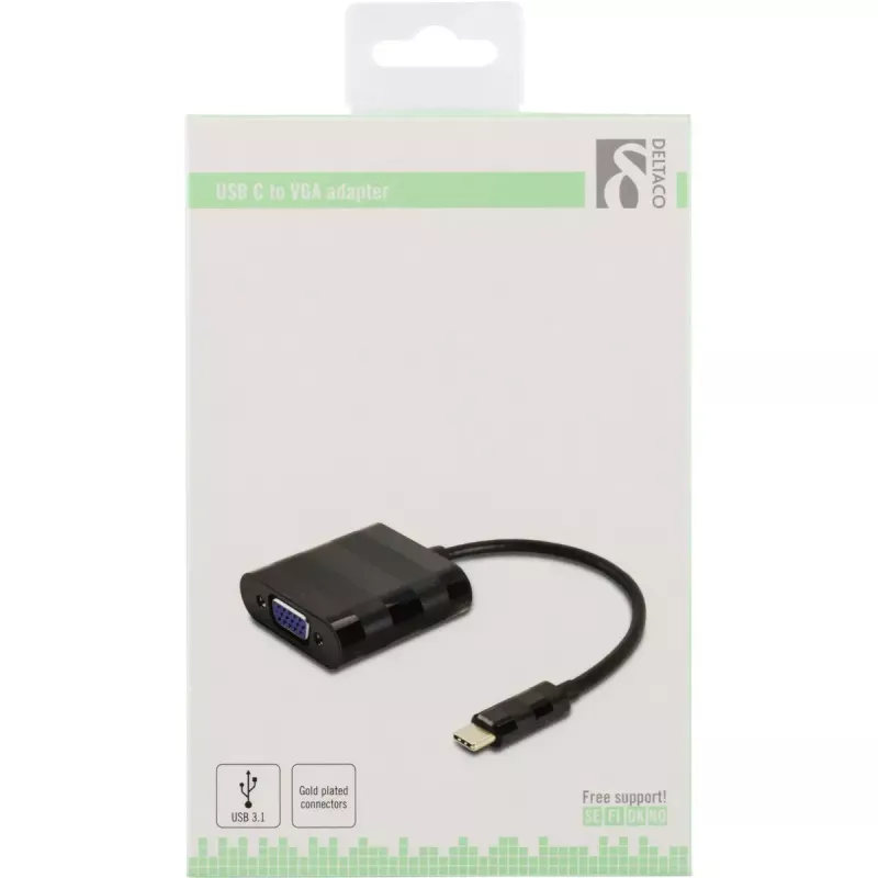 Deltaco USBC-VGA vaizdo kabelio adapteris