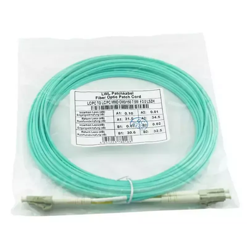 Skaidulinis optinis kabelis BlueOptics AJ834A-BO 1m 2x LC OM3 pilnas dupleksas