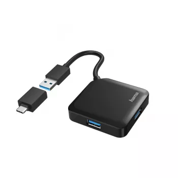 Hama USB 3.2 Gen 1 4 prievadų USB Hub su USB-C adapteriu