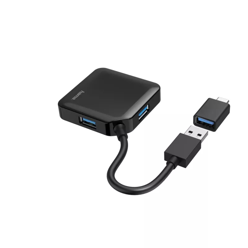 Hama USB 3.2 Gen 1 4 prievadų USB Hub su USB-C adapteriu