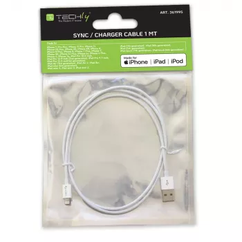 Techly ICOC APP-8WH1 laidas Lightning 1 m baltas