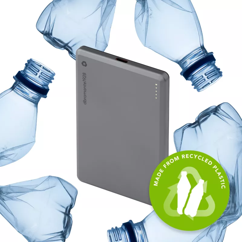 dbramante1928 re-charge - Power Bank 5K Wireless - Pilka, 5000 mAh, belaidis įkrovimas, 3.87 V, Pilka