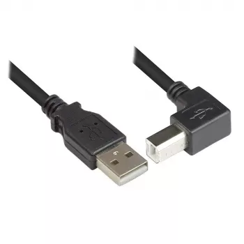 Techly USB 2.0 kabelis A kištukas / B kištukas kampinis 0,5 m ICOC U-AB-005-ANG