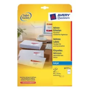 Lipdukai (etiketės) spausdintuvui Avery J8177-25 balta