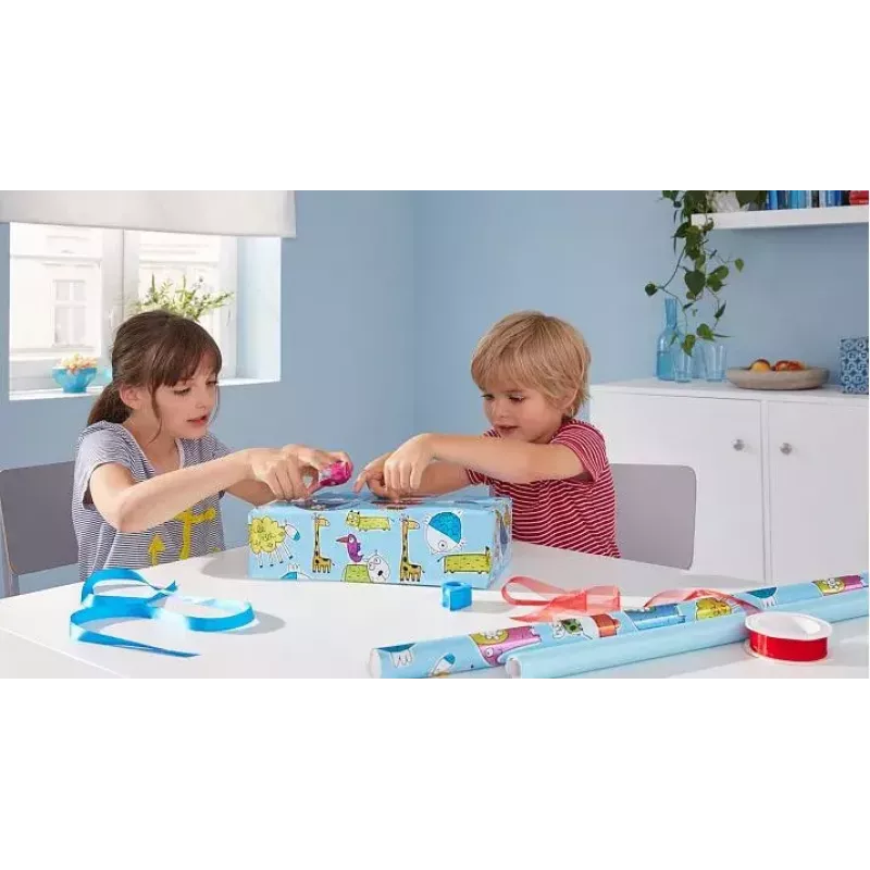 Tesa mini rankinis juostos dozatorius su tesafilm 19 mm x 10 m, mėlynas/raudonas