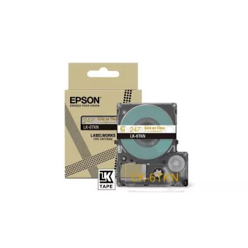 Lipnių juosta Epson LK-6TKN auksinė skaidri 2,4 cm terminio perkėlimo