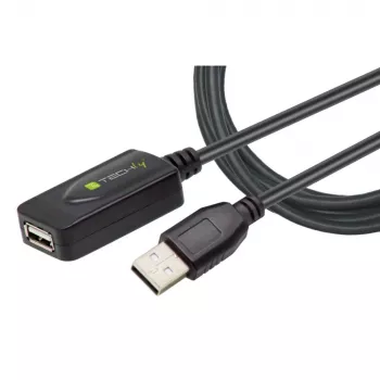 Techly IUSB-REP20TY USB 2.0 ilginamasis kabelis 5 m USB A juodas