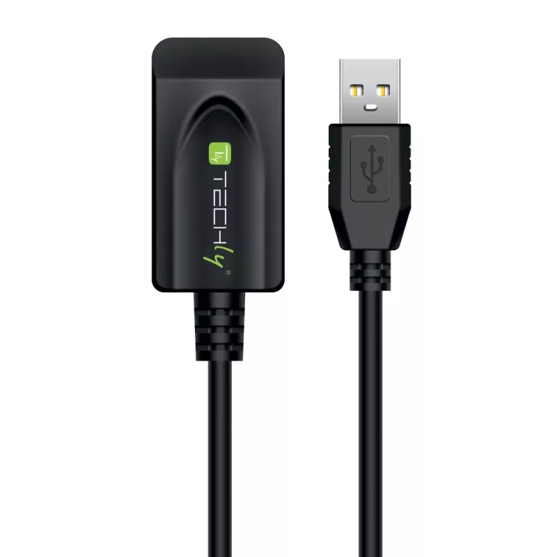 Techly IUSB-REP20TY USB 2.0 ilginamasis kabelis 5 m USB A juodas
