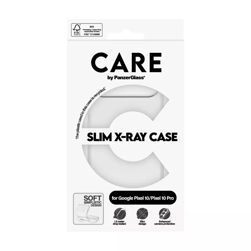 Dangtelis PanzerGlass CARE by Fashionable Case Transparent X-Ray Soft Basic Google Pixel 10 10 Pro