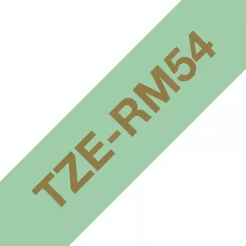 Brother TZE-RM54 juostelė etikečių spausdinimui, auksinė ant mėtų spalvos