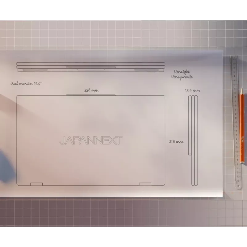JAPANNEXT JN-DMD-IPS156F 39,6 cm (15,6 inch) Full HD LCD monitor, juodas