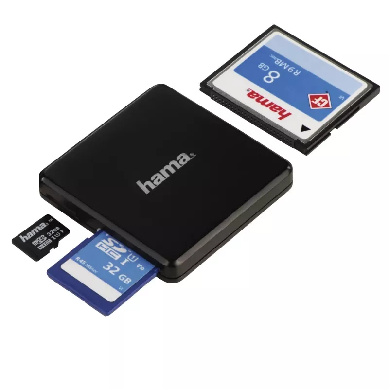 Hama 00124156 kortelių skaitytuvas USB 3.2 Gen 1 (3.1 Gen 1) Type-A juodas