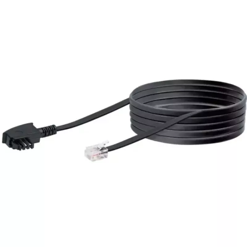 Schwaiger RJ-12 – TAE-F DSL ryšio laidas 6,0 m juodas
