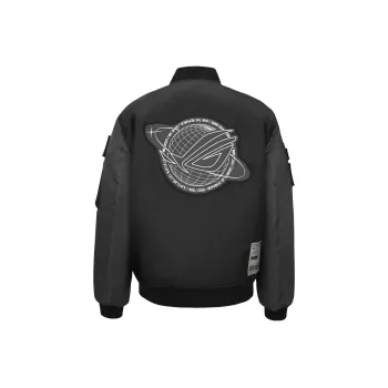 Striukė Bomber ASUS ROG Cosmic Bomber vyriška, reguliarus prigludimas, ilgomis rankovėmis, juoda pilka