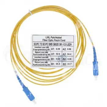Skiemo šviesolaidinis laidas BlueOptics SFP2222BU1MK SC SC OS2 1 m Geltona