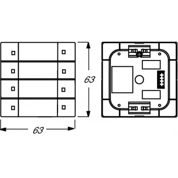 Sieninio jungiklio dangtelis Busch-Jaeger 6127/01-84 Baltas berėžtinis dizainas 63×63 mm