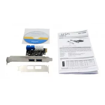 EXSYS EX-11049 Vidinė USB 3.2 Gen 1 PCIe adapterio plokštė, juoda/sidabrinė