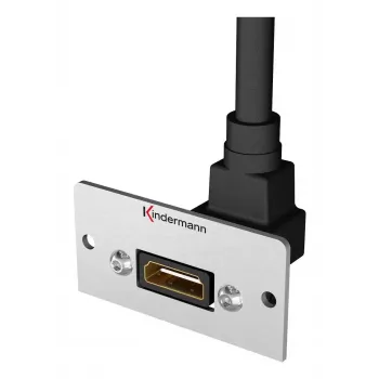 HDMI lizdo kištukinis lizdas Kindermann 90° pilkai juodas