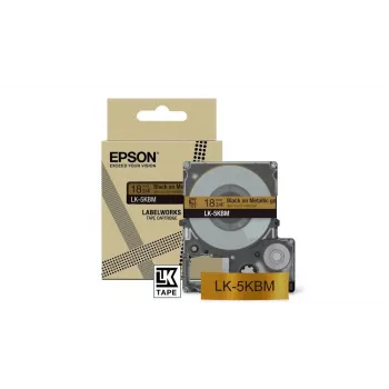 Juostelė etikečių Epson LK-5SBM juoda sidabrinė terminio perkėlimo 1,8 cm