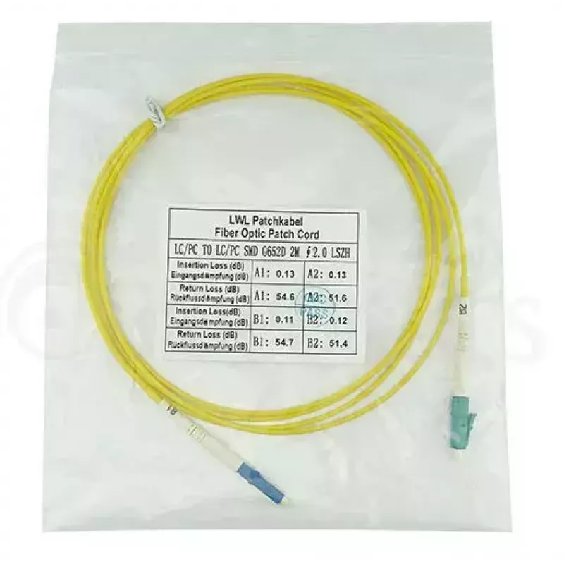 Skaidulinės optikos kabelis BlueOptics SFP2121BU2MS LC G.657.A1 2 m geltonas