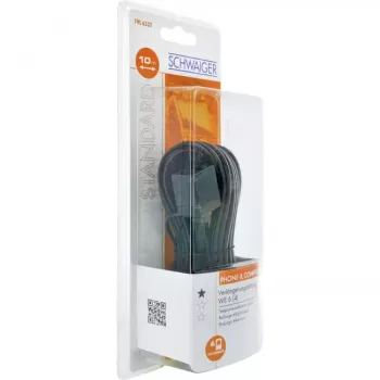 Telefono laidas Schwaiger 10m RJ-11 - RJ-11 juodas