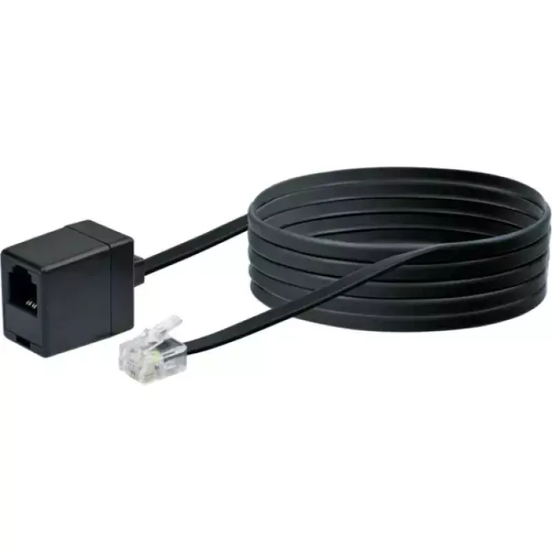 Telefono laidas Schwaiger 10m RJ-11 - RJ-11 juodas