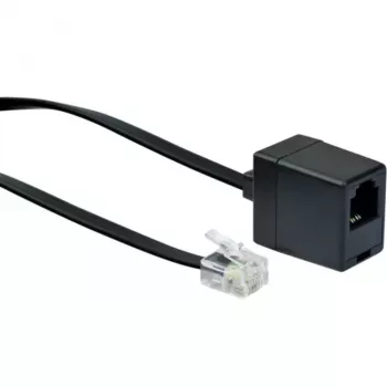 Telefono laidas Schwaiger 10m RJ-11 - RJ-11 juodas