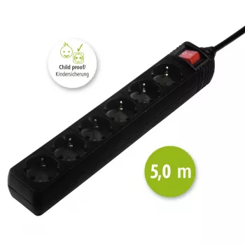 Hama 137266 ilgintuvas 6 kištukiniai lizdai Juodas