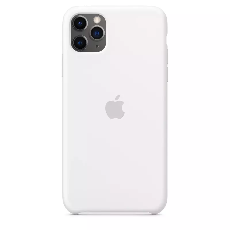 Silicone Dėklas Apple iPhone 11 Pro Max — Silicone, Baltas, tinka 6,5 colio