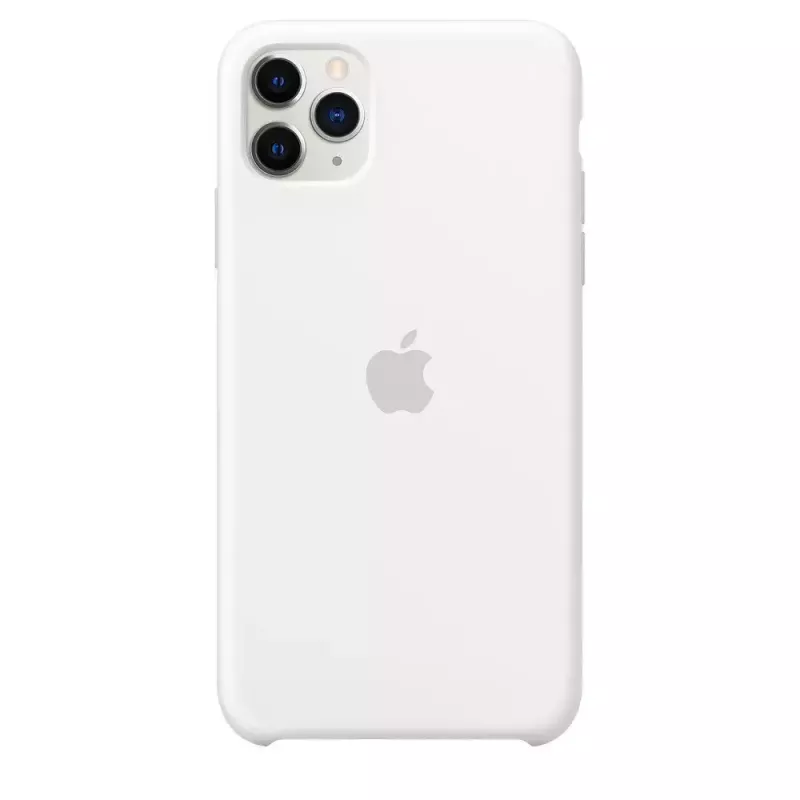 Silicone Dėklas Apple iPhone 11 Pro Max — Silicone, Baltas, tinka 6,5 colio