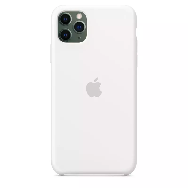 Silicone Dėklas Apple iPhone 11 Pro Max — Silicone, Baltas, tinka 6,5 colio