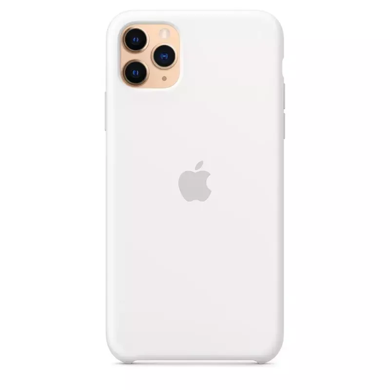 Silicone Dėklas Apple iPhone 11 Pro Max — Silicone, Baltas, tinka 6,5 colio