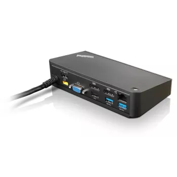Lenovo 40A40090DK dokavimo stotelė / prievadų kartotuvas, laidinis, USB 3.2 Gen 1 (3.1 Gen 1) Type-A, juoda