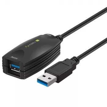 Techly SuperSpeed USB 3.0 aktyvus ilginimo kabelis 5 m juodas ICUR3050