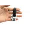 Raktų pakabukas TROIKA TWISTER juodas sidabrinis odinis metalinis 16mm 9mm