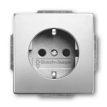 Kištukinis lizdas Busch-Jaeger 2011-0-3850 CEE 7/3 2P+E 250 V 16 A Nerūdijančio plieno sidabrinis 71×41 mm
