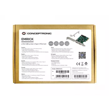 Conceptronic EMRICK 2 prievadų USB 3.2 Gen 2 Type-C PCIe kortelė